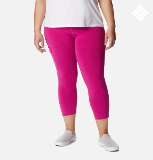 Women's Columbia Trek Capri Leggings Fuchsia | Plus Size CA-D5431